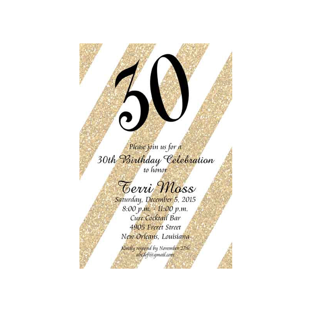 DIAGONAL GLITTER CUSTOM INVITATION