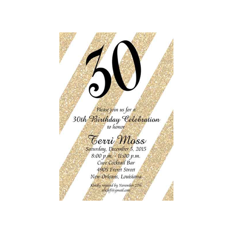 DIAGONAL GLITTER CUSTOM INVITATION