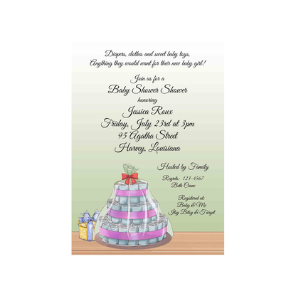 DIAPER CAKE CUSTOM INVITATION