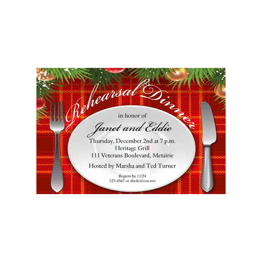 DINNER PLATE PLAID CUSTOM INVITATION
