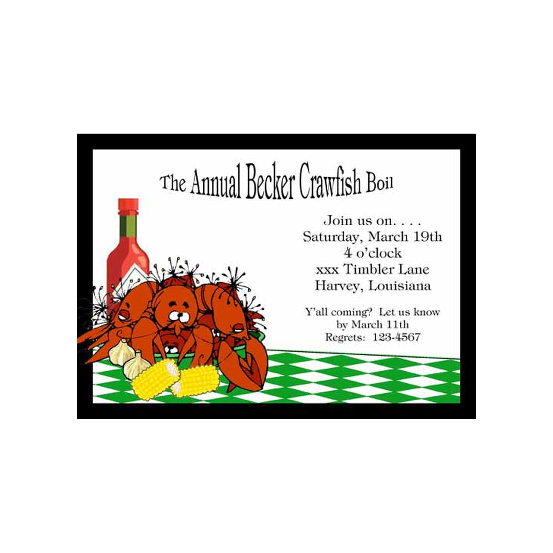 DIZZY CRAWFISH CUSTOM INVITATION