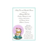 DOILY AND TEACUPS CUSTOM INVITATION
