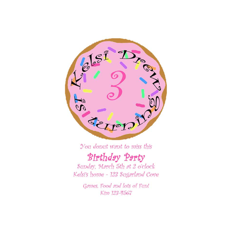 DONUT WITH SPRINKLES CUSTOM INVITATION