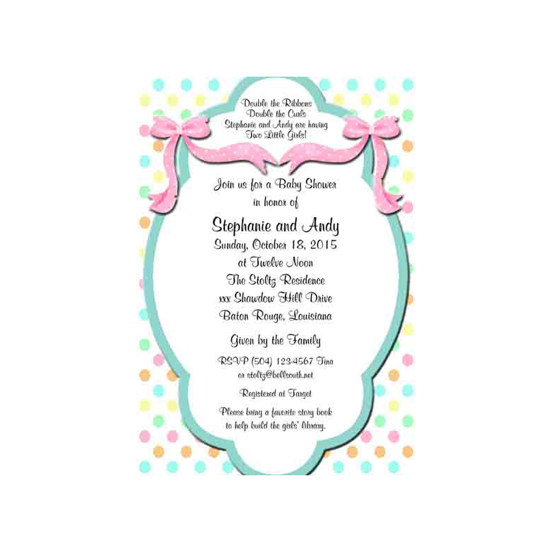 DOTS AND BOWS CUSTOM INVITATION