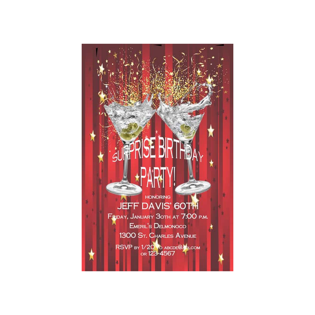 DOUBLE MARTINIS CUSTOM INVITATION