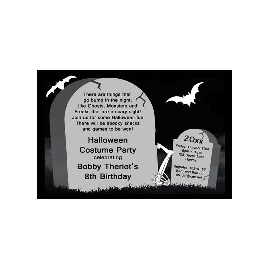 DOUBLE TOMBSTONES CUSTOM INVITATION