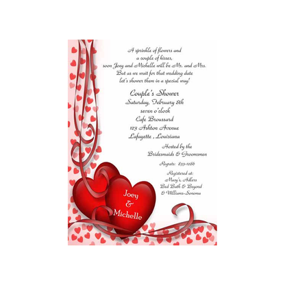 DRAPING HEARTS CUSTOM INVITATION
