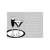 DRESSED UP CHAMPAGNE FLUTES CUSTOM INVITATION