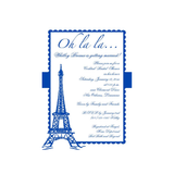 EIFFEL TOWER AND SCALLOPS CUSTOM INVITATION