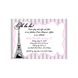 EIFFEL TOWER AND STRIPES CUSTOM INVITATION