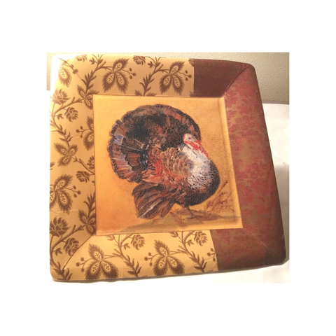 ELEGANT TURKEY 10" SQUARE PAPER PLATES