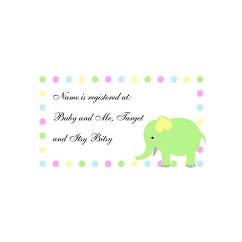ELEPHANT AND DOTS PERSONALIZED GIFT OR CALLING CARDS