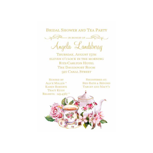 ENGLISH TEA SET CUSTOM INVITATION