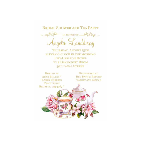 ENGLISH TEA SET CUSTOM INVITATION