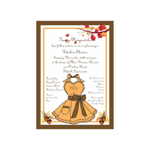 FALL APRON CUSTOM INVITATION