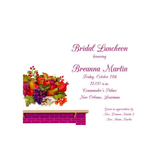 FALL ARRANGEMENT ON MANTEL 2 CUSTOM INVITATION