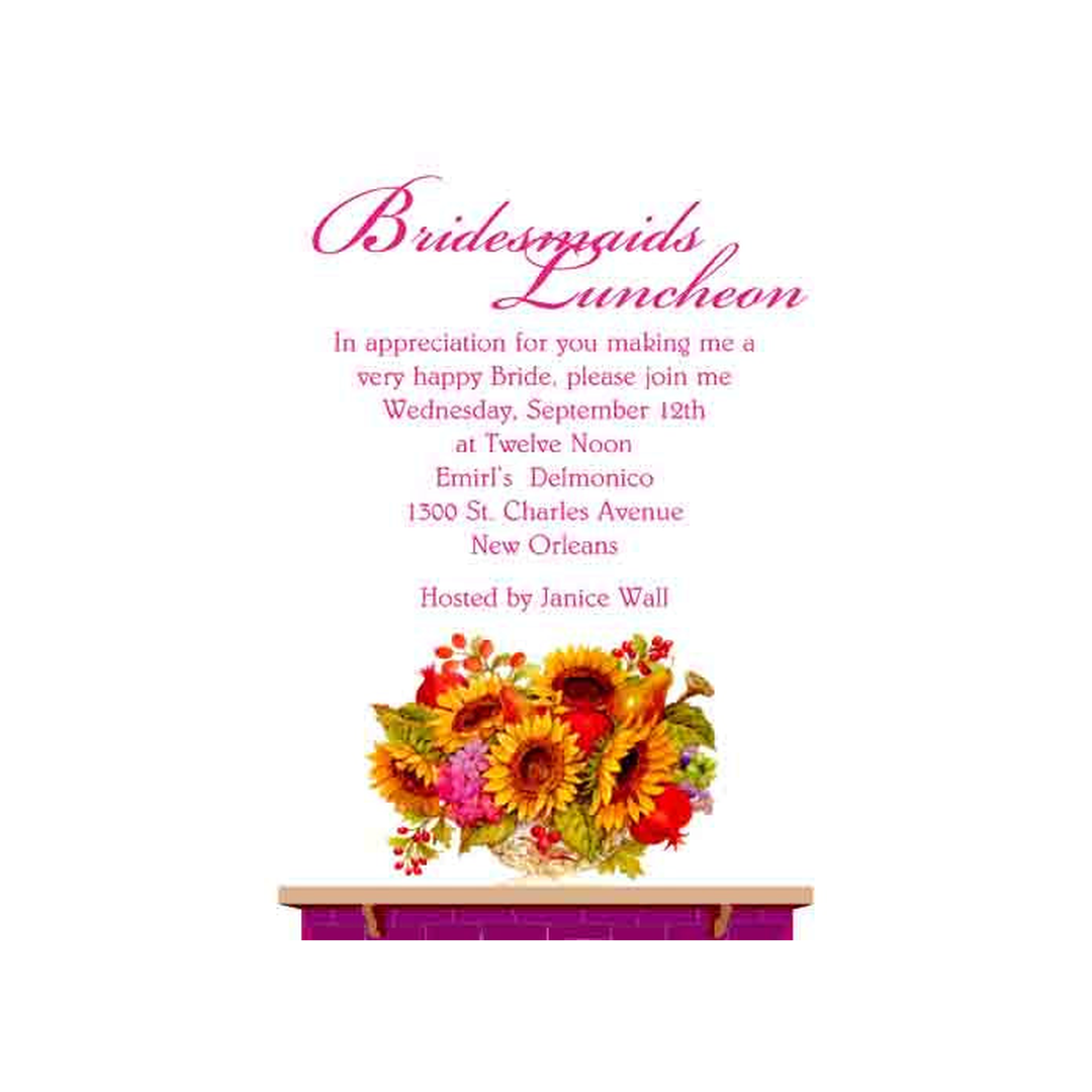 FALL ARRANGEMENT ON MANTEL CUSTOM INVITATION