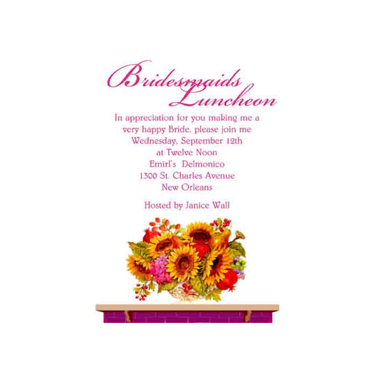 FALL ARRANGEMENT ON MANTEL CUSTOM INVITATION