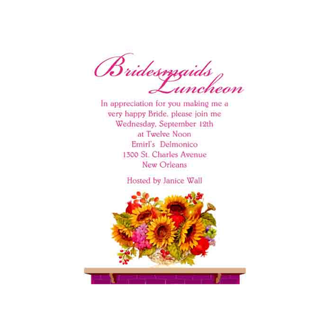 FALL ARRANGEMENT ON MANTEL CUSTOM INVITATION
