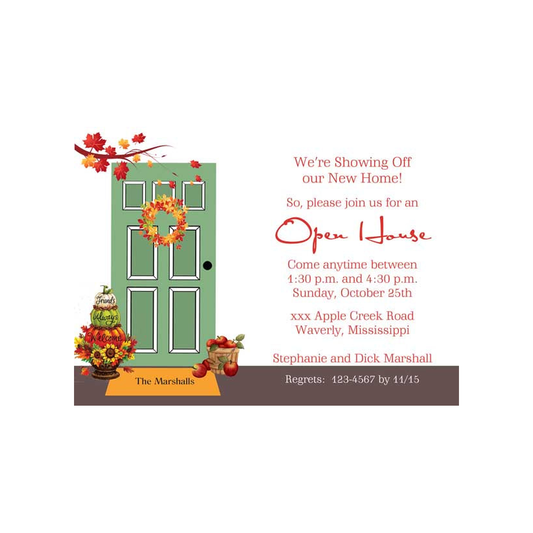 FALL FRONT DOOR CUSTOM INVITATION