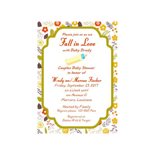 FALL FLORAL BOTTLE CUSTOM INVITATION