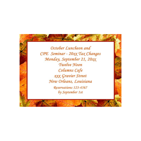 FALL LEAVES CUSTOM INVITATION