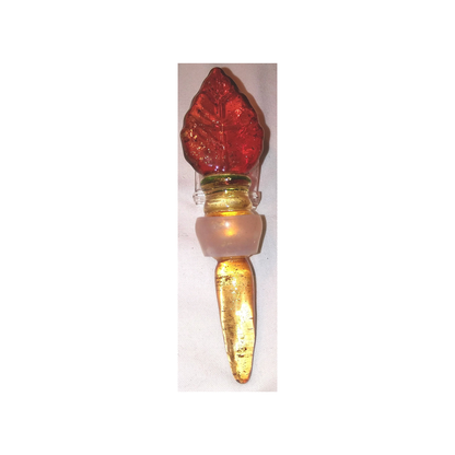 FALL LEAVE GLASS BOTTLE STOPPER