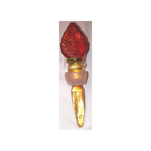 FALL LEAVE GLASS BOTTLE STOPPER