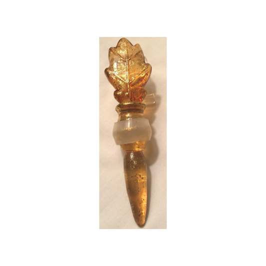 FALL LEAVE GLASS BOTTLE STOPPER