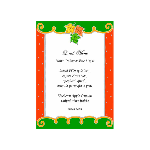 FALL SWIRLS AND LEAVES CUSTOM INVITATION