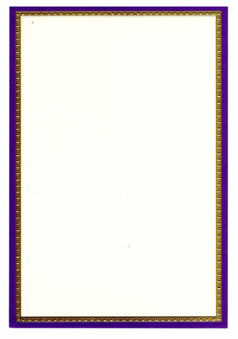 PURPLE AND GOLD FOIL BORDER (GALILEO) - BLANK INVITATIONS