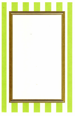 POLO STRIPES LIME GREEN AND GOLD - BLANK INVITATION