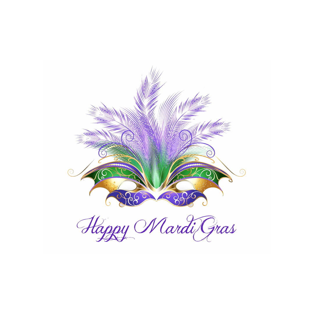 FEATHERED MASK - MARDI GRAS GREETING CARD