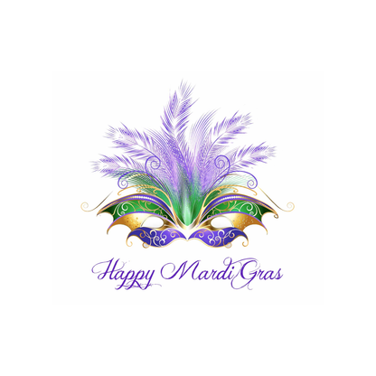 FEATHERED MASK - MARDI GRAS GREETING CARD