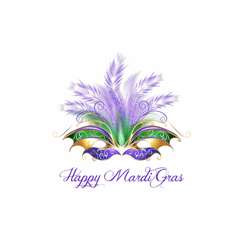 FEATHERED MASK - MARDI GRAS GREETING CARD
