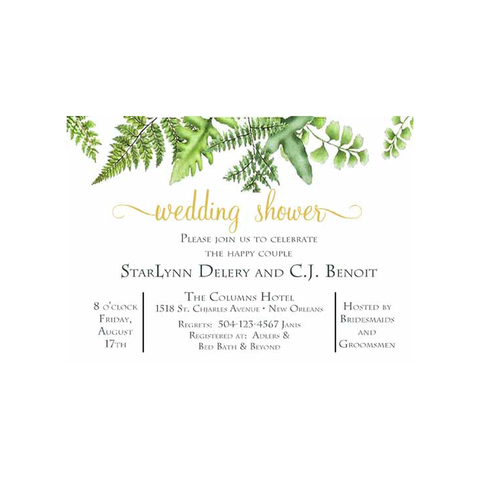 FERN AND LEAVES CUSTOM INVITATION
