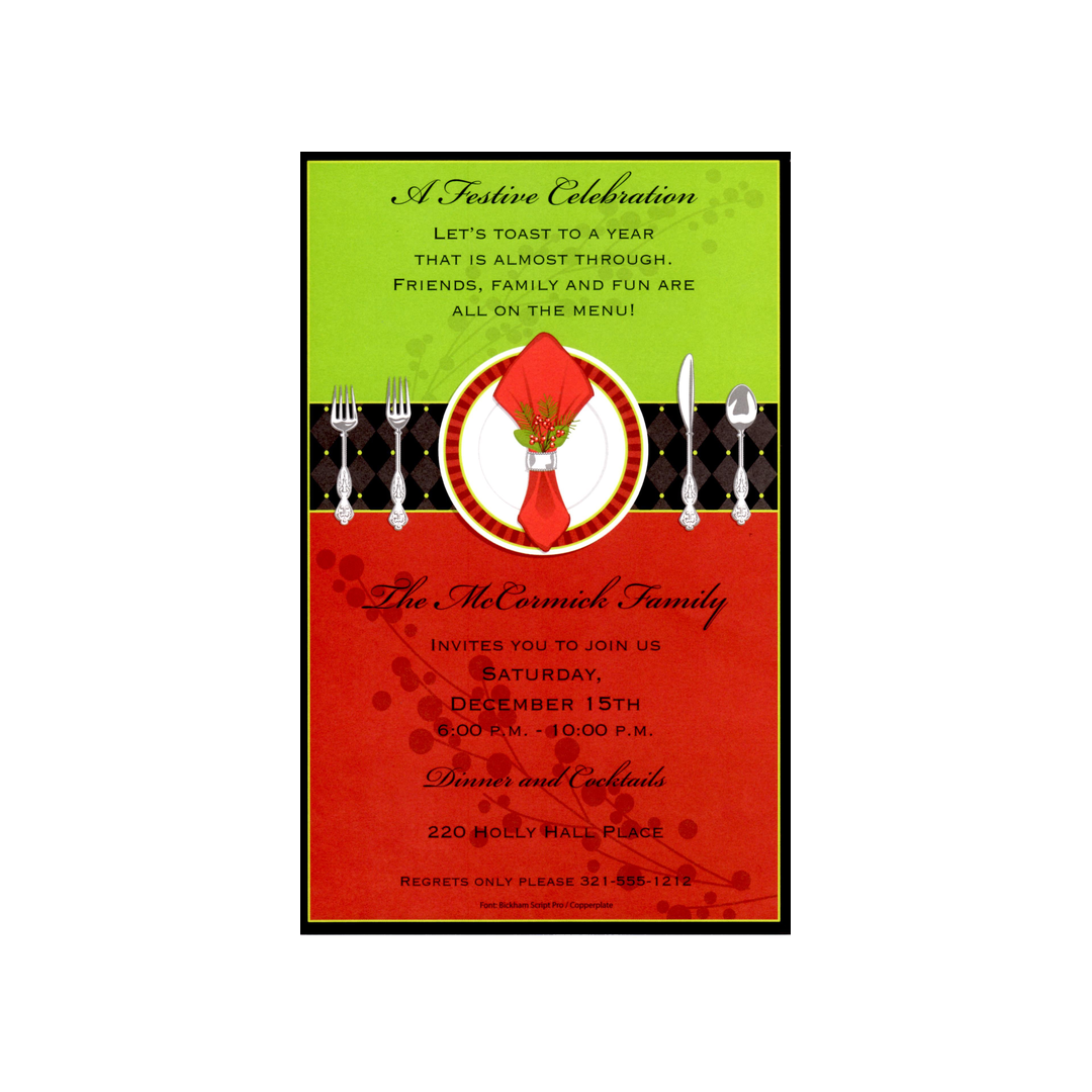 FESTIVE PLACE SETTING BLANK STOCK INVITATION