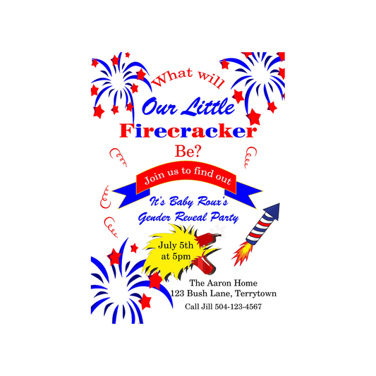 FIRECRACKER CUSTOM INVITATION
