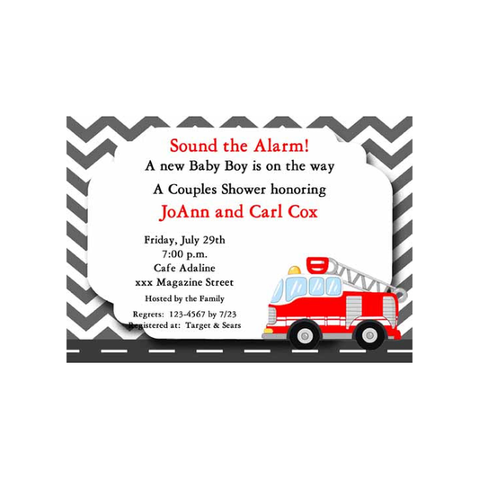 FIRETRUCK CUSTOM INVITATION