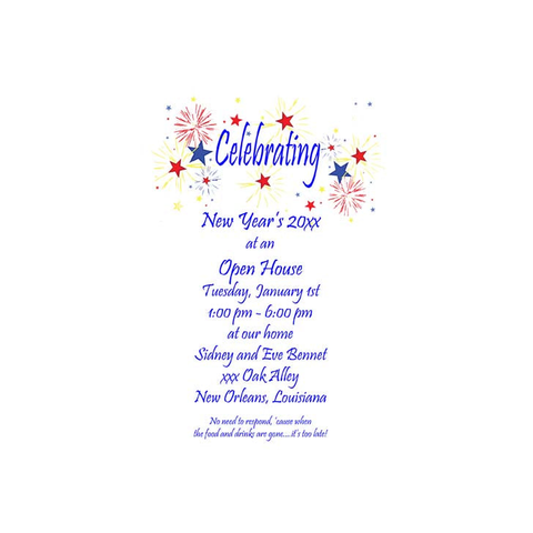 FIREWORKS AND STARS CUSTOM INVITATION