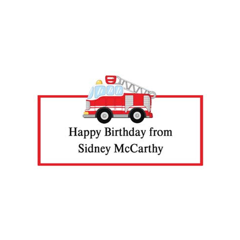 FIRE TRUCK PERSONALIZED GIFT OR CALLING CARDS
