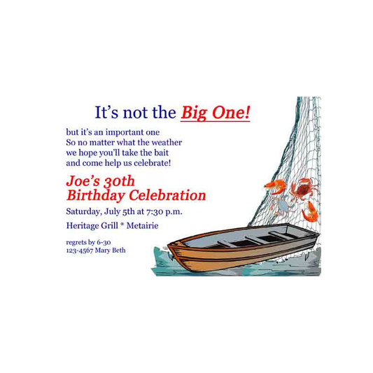 FISHING BOAT THE PIROGUE CUSTOM INVITATION