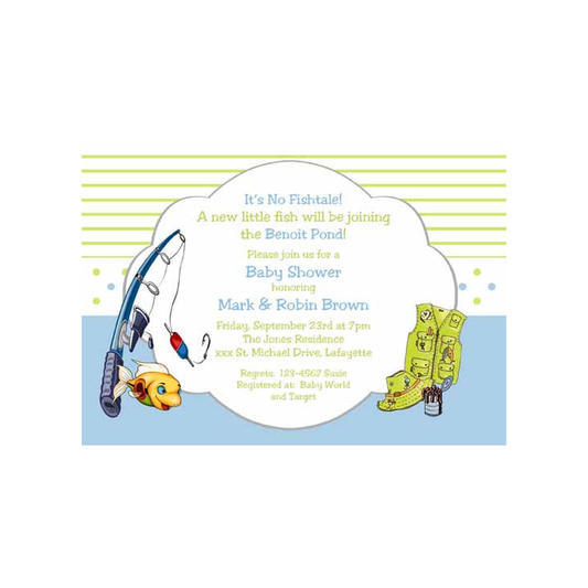FISHING BOY AND GIRL CUSTOM INVITATION