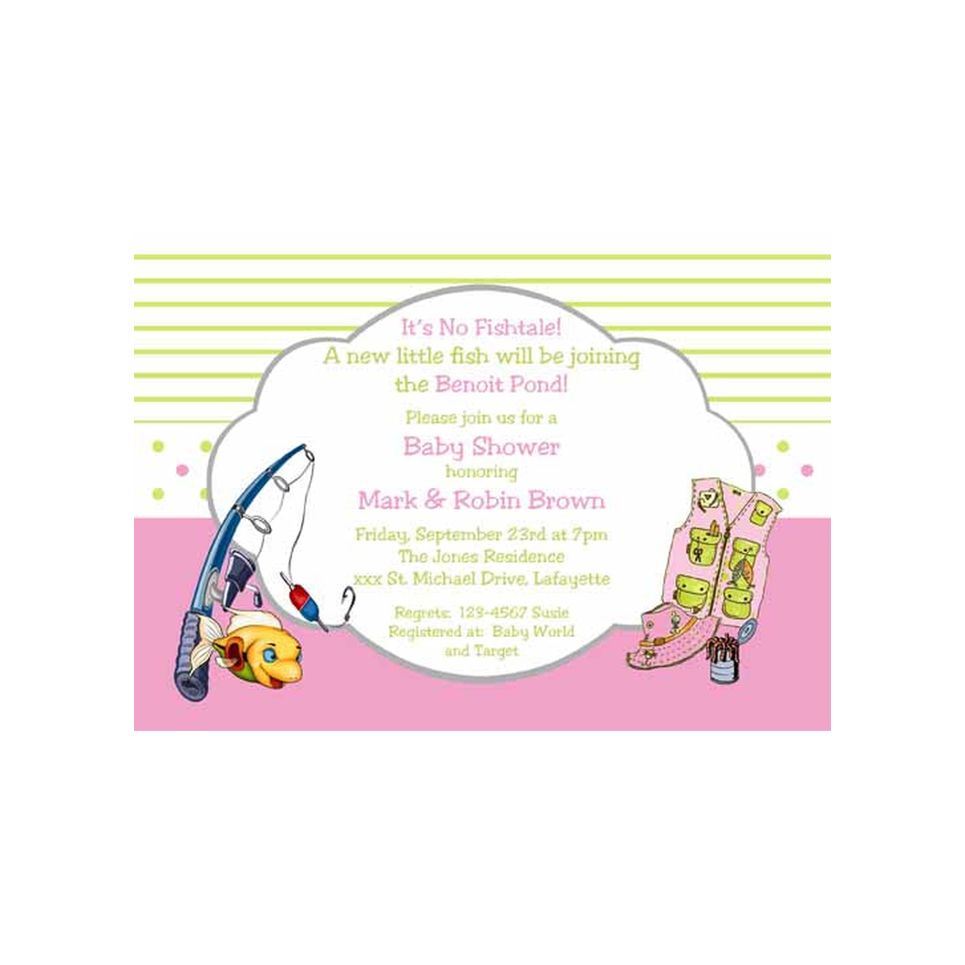 FISHING BOY AND GIRL CUSTOM INVITATION