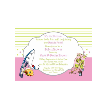 FISHING BOY AND GIRL CUSTOM INVITATION