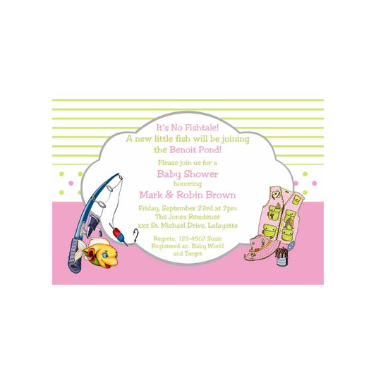 FISHING BOY AND GIRL CUSTOM INVITATION