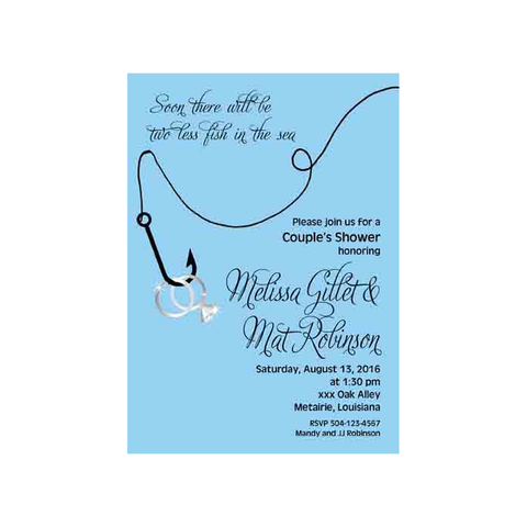FISHING HOOK AND RINGS CUSTOM INVITATION