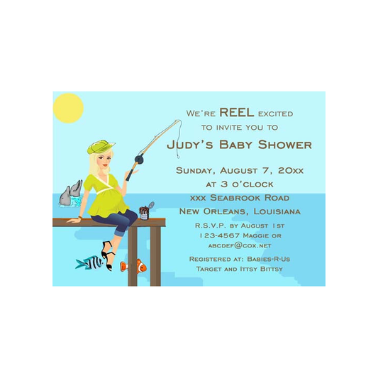 FISHING MOM-TO-BE CUSTOM INVITATION