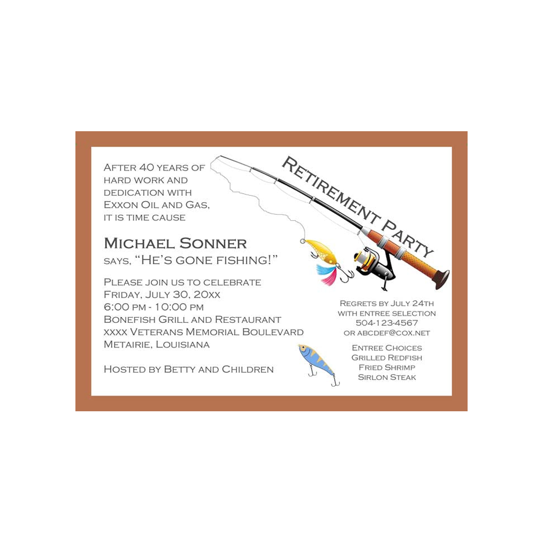 FISHING ROD AND REEL CUSTOM INVITATION