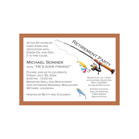 FISHING ROD AND REEL CUSTOM INVITATION